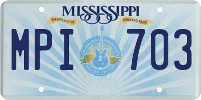 MS license plate MPI703