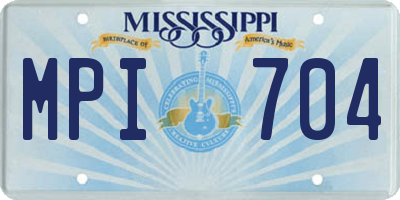 MS license plate MPI704