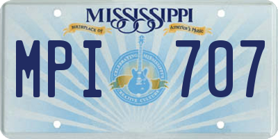 MS license plate MPI707