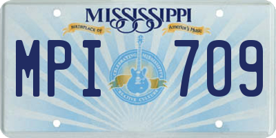 MS license plate MPI709
