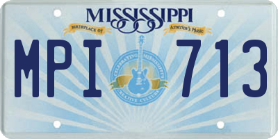 MS license plate MPI713