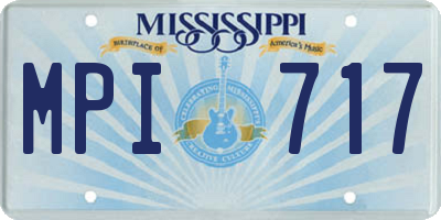 MS license plate MPI717
