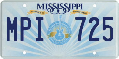 MS license plate MPI725
