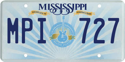 MS license plate MPI727