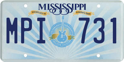 MS license plate MPI731