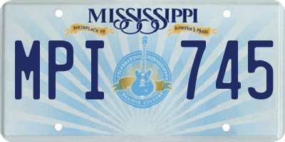 MS license plate MPI745