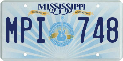 MS license plate MPI748