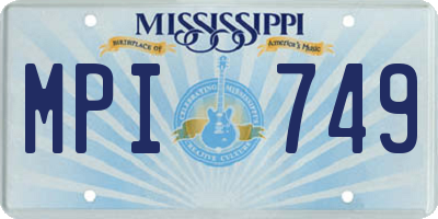 MS license plate MPI749