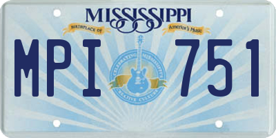 MS license plate MPI751