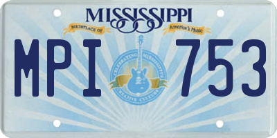 MS license plate MPI753