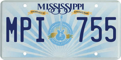 MS license plate MPI755