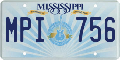 MS license plate MPI756