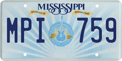 MS license plate MPI759
