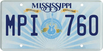 MS license plate MPI760