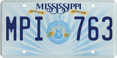MS license plate MPI763