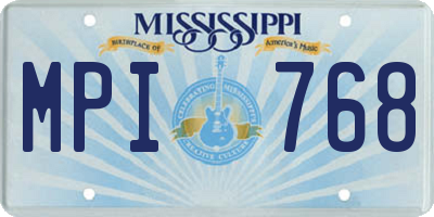 MS license plate MPI768