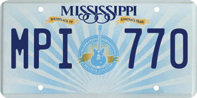 MS license plate MPI770
