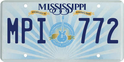 MS license plate MPI772
