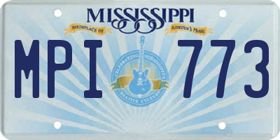 MS license plate MPI773