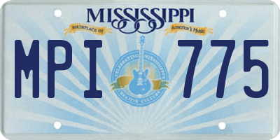 MS license plate MPI775