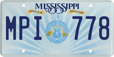MS license plate MPI778