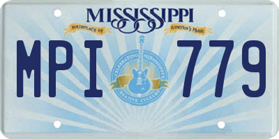 MS license plate MPI779