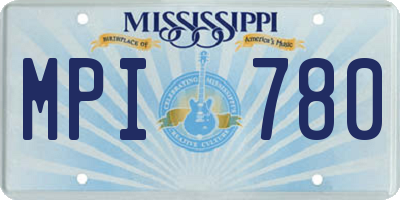 MS license plate MPI780