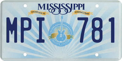 MS license plate MPI781