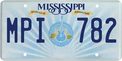 MS license plate MPI782