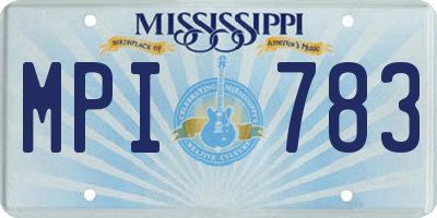 MS license plate MPI783