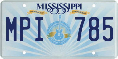 MS license plate MPI785
