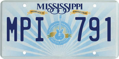 MS license plate MPI791