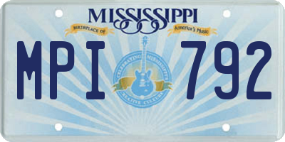 MS license plate MPI792