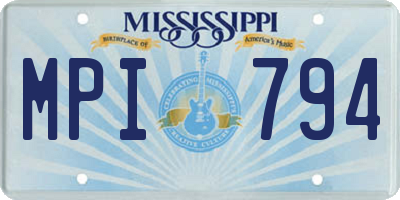 MS license plate MPI794