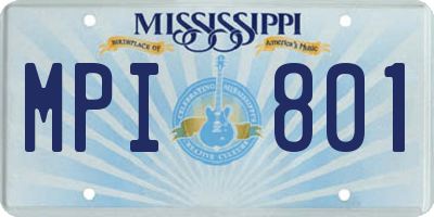 MS license plate MPI801