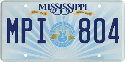 MS license plate MPI804