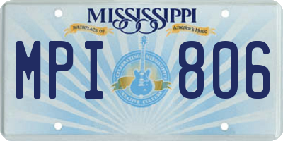 MS license plate MPI806