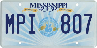 MS license plate MPI807