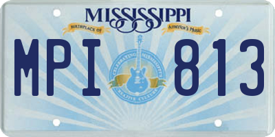 MS license plate MPI813