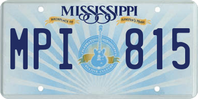 MS license plate MPI815