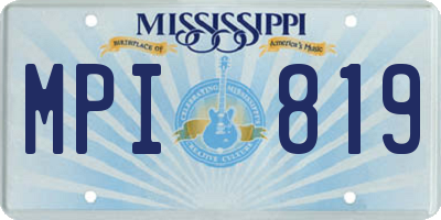 MS license plate MPI819