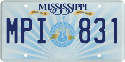 MS license plate MPI831