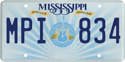 MS license plate MPI834