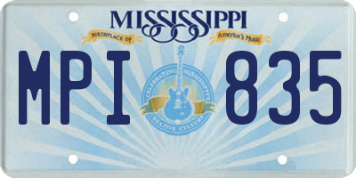 MS license plate MPI835