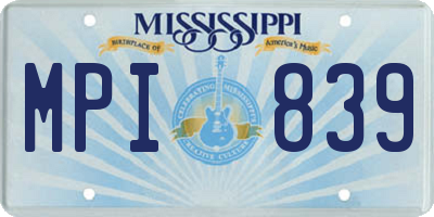 MS license plate MPI839