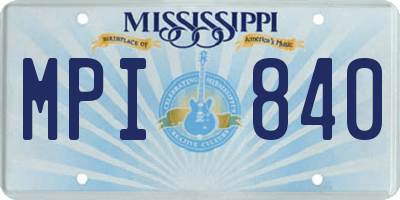 MS license plate MPI840