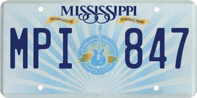 MS license plate MPI847
