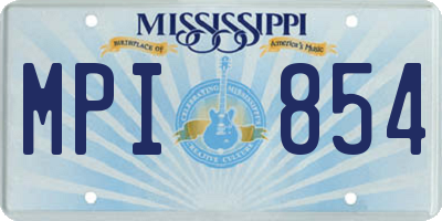 MS license plate MPI854