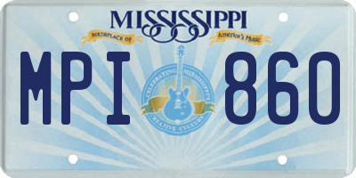 MS license plate MPI860