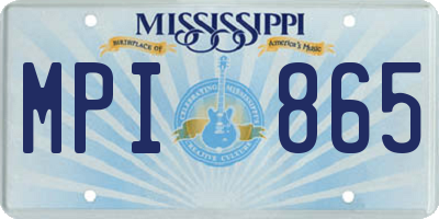 MS license plate MPI865